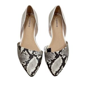 Torrid Snakeskin Pattern Flats - Black and White